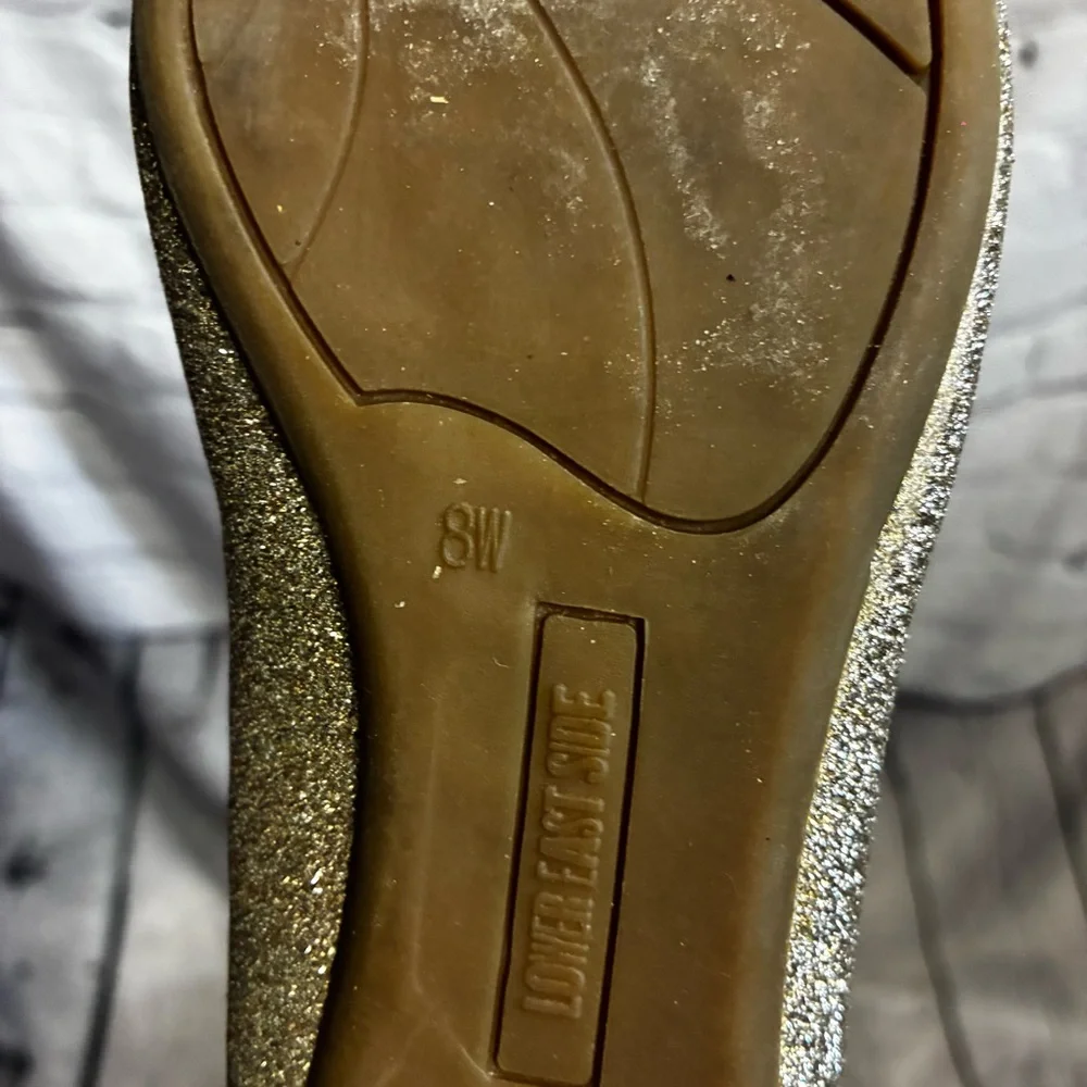 5/$20 Lower East Side‎ Women’s Gold Glitter Ballet Fairycore Flats Shoes Size 8W